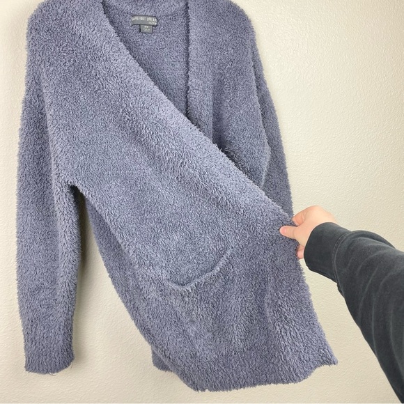 Barefoot Dreams Women’s Medium Cozy Chic Knit Open Front Cardigan Sweater Purple - Picture 9 of 16